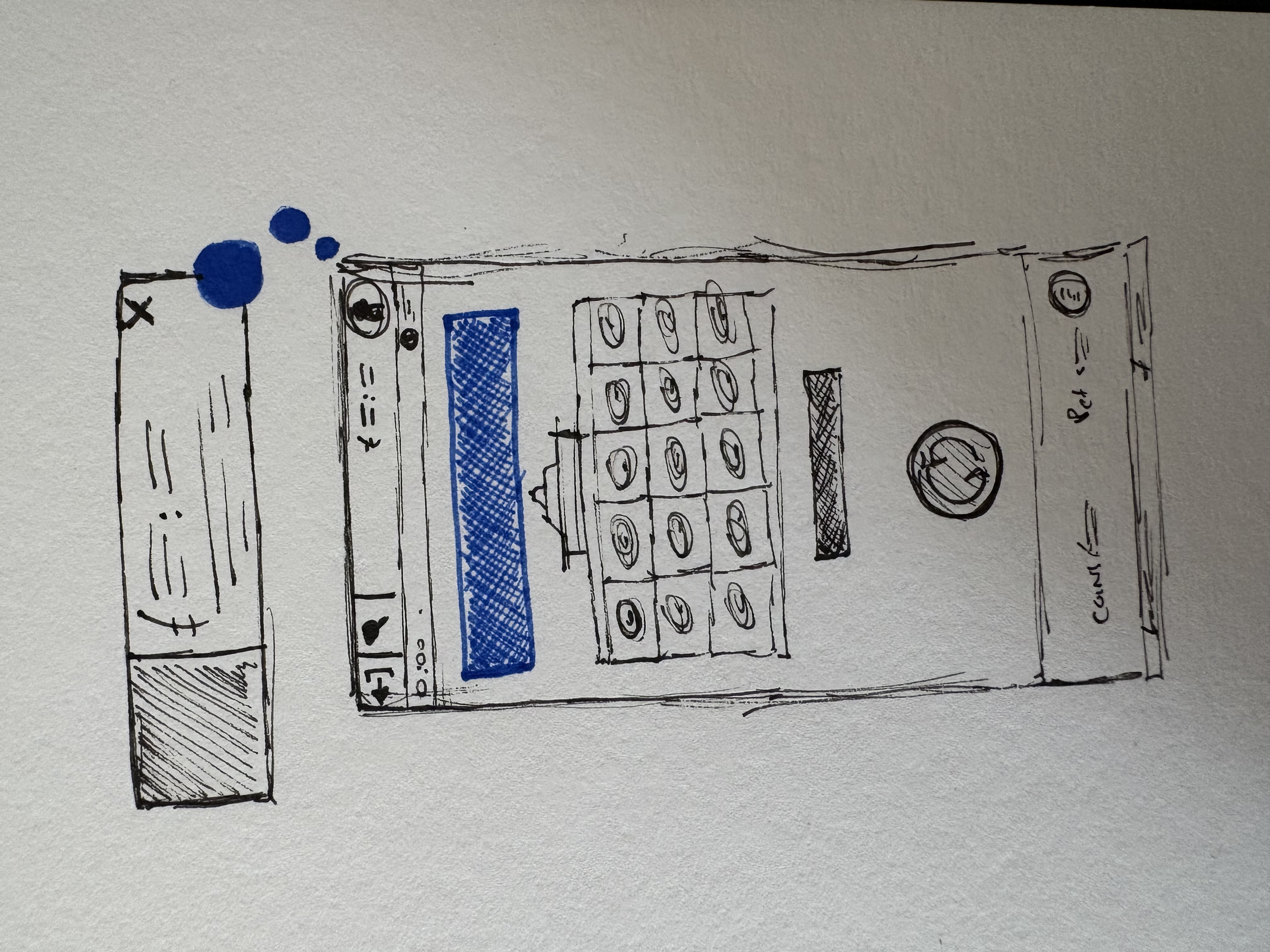 Ink sketch of an in-game coin feature